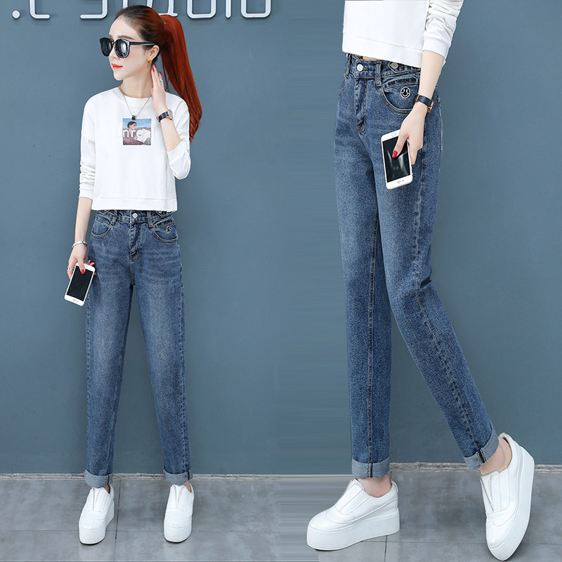 高腰牛仔裤女秋季2020新款宽松直筒老爹裤长裤以纯官方旗舰店官网