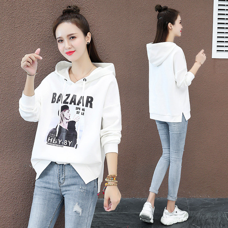 以纯官方旗舰店慵懒风卫衣女连帽休闲宽松薄上衣2020春秋新款宽松