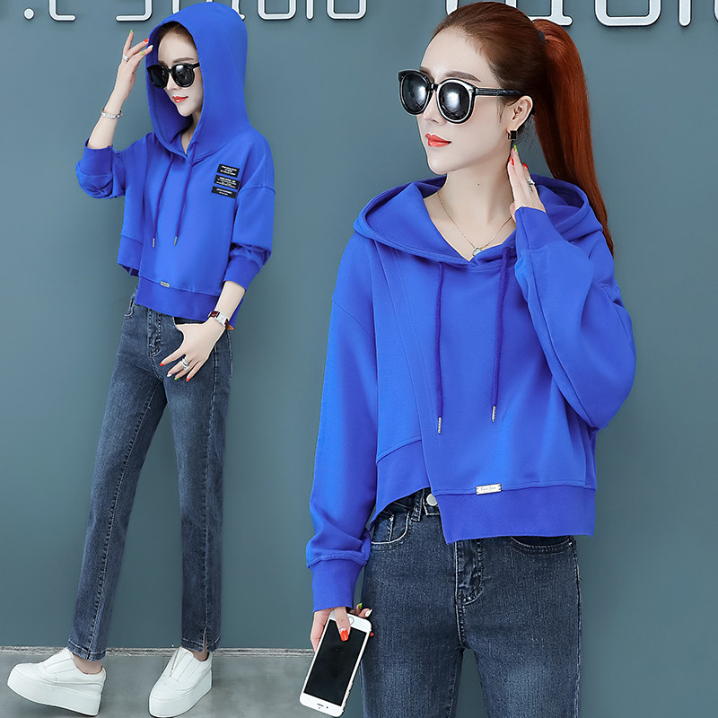 卫衣女连帽春秋薄款2020新款宽松网红长袖短款上衣以纯官方旗舰店