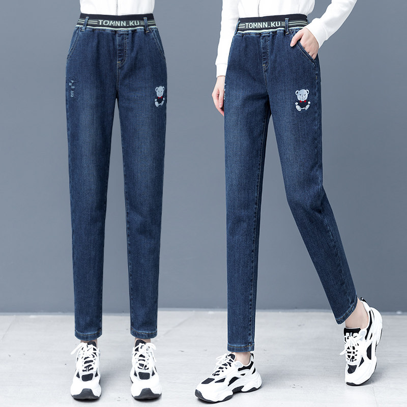 以纯牛仔裤女直筒宽松显瘦2020年秋季新款百搭哈伦韩版老爹萝卜裤