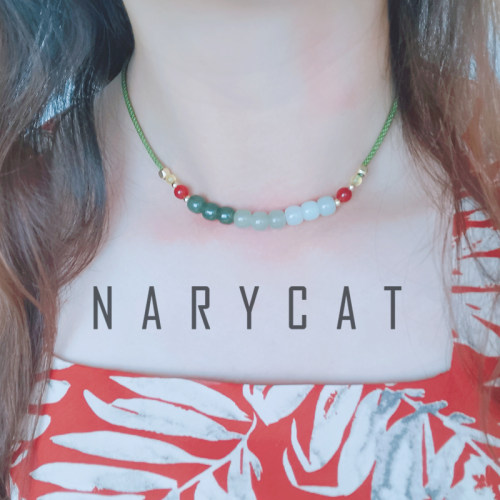 Narycat术后遮疤痕和田玉天然圆润长短随意调节短项链中式国潮