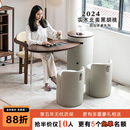 2024家用阳台茶桌椅组合北美黑胡桃木茶桌家用小茶台茶桌现代简约