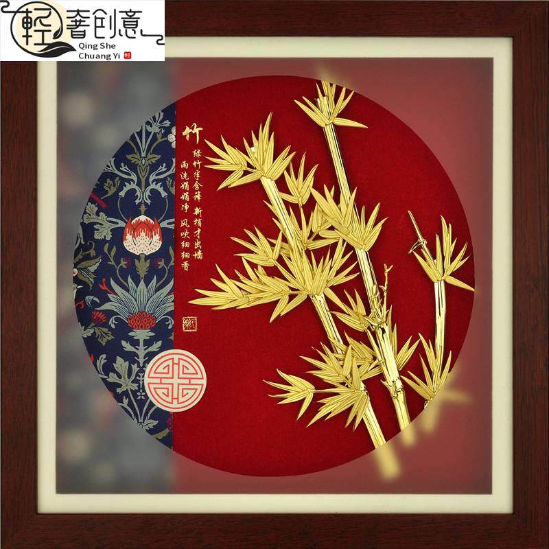 高端足金金箔节节高升送领导礼物女办公室摆件男定制升迁高档开业
