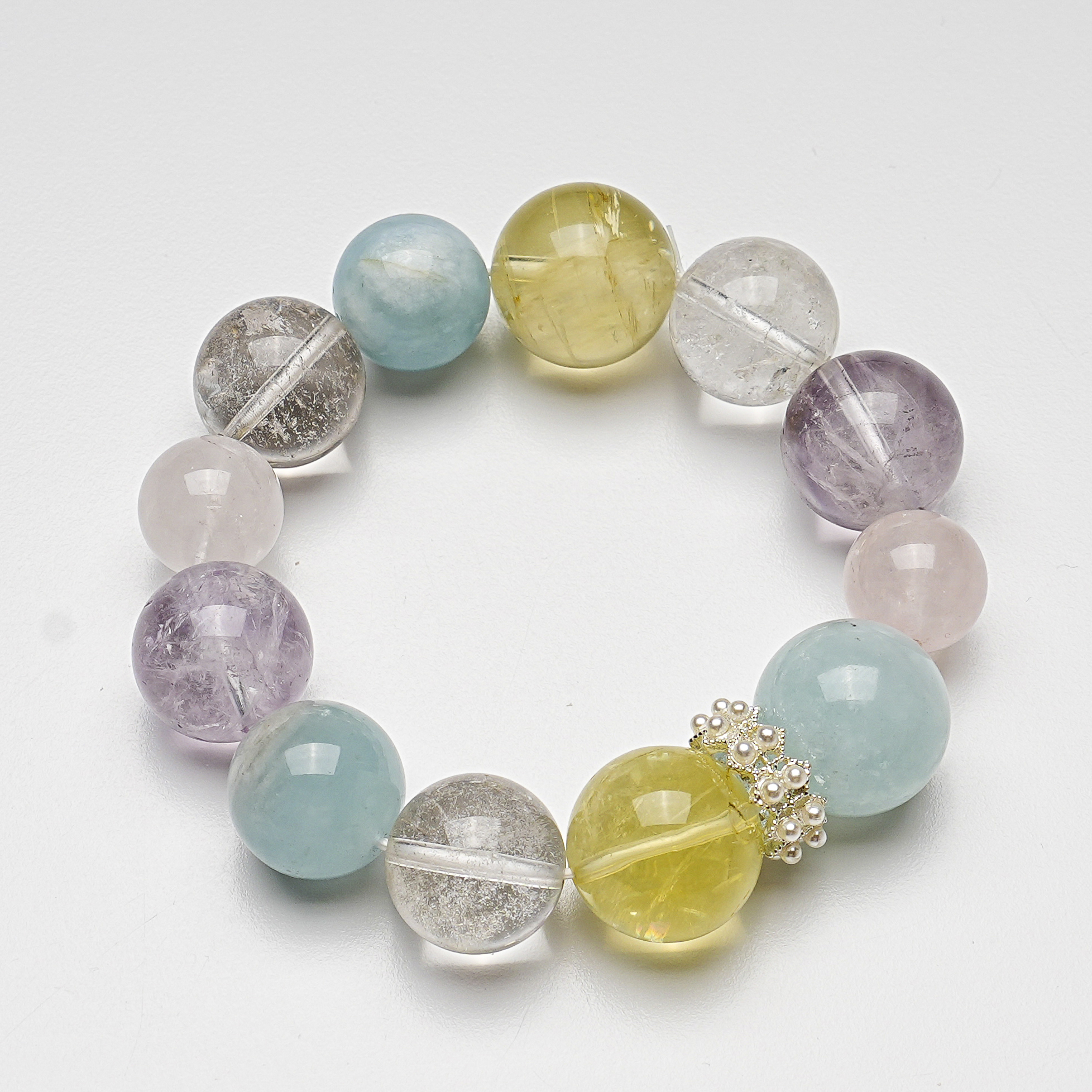 【不屈不挠】天然水晶薰衣草柠檬晶手串女生显白手链送家人礼物