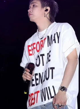 GOODBRAND Tizzy.T同款 RELAX 标语印花男女情侣美式纯棉短袖T恤