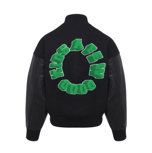 正品 重磅马思唯联名棒球服飞行夹克美式嘻哈潮牌黑色国潮外套男