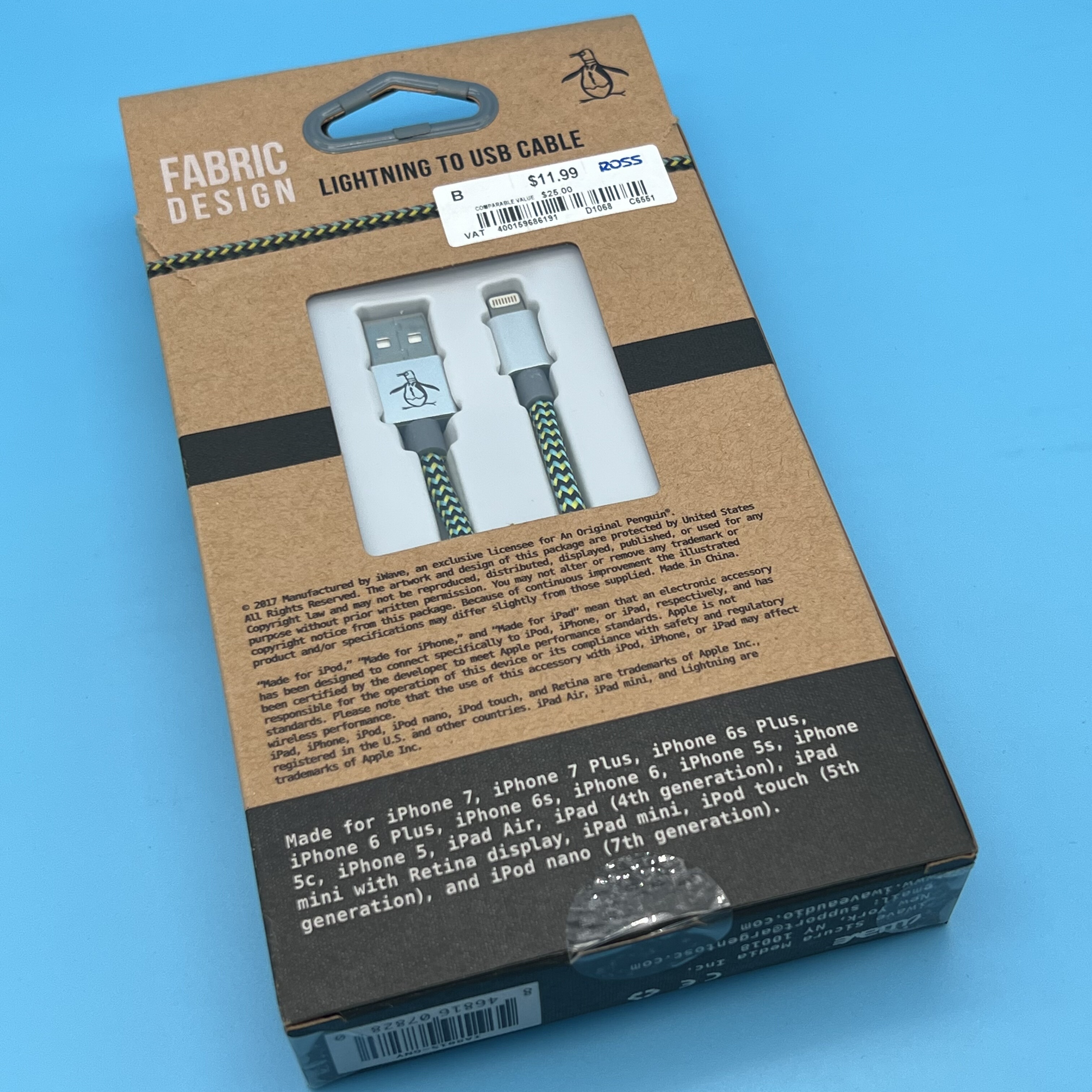 penguin企鹅MFI认证数据线 1米C48/C89 适用于苹果ipad/iphone6s78p/xr/11/12/13等