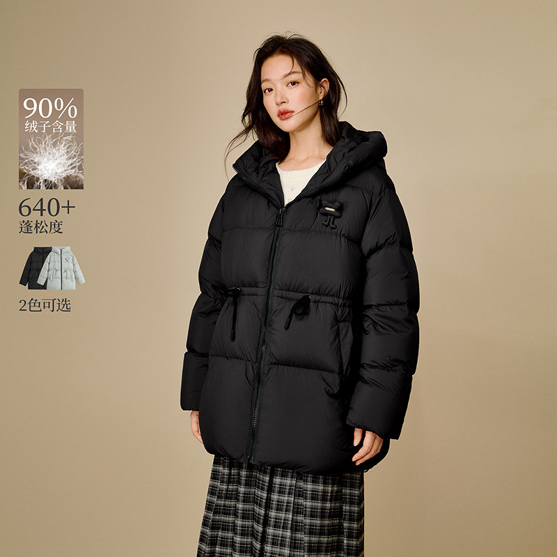 茵曼泡芙无胆轻薄羽绒服2025冬季女装新款立体绒包短款保暖外套
