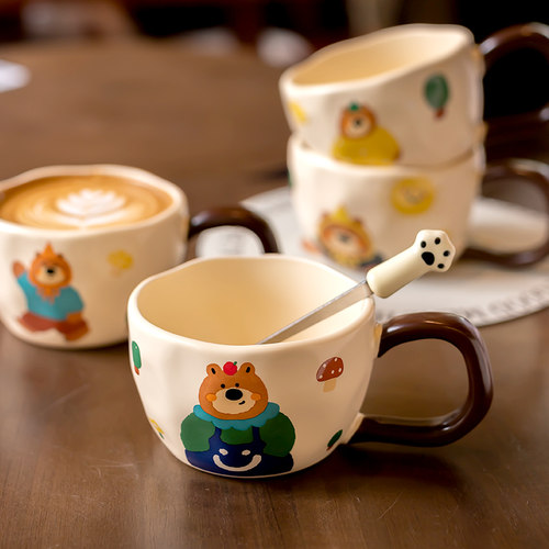 可爱小熊马克杯大耳把手杯咖啡杯