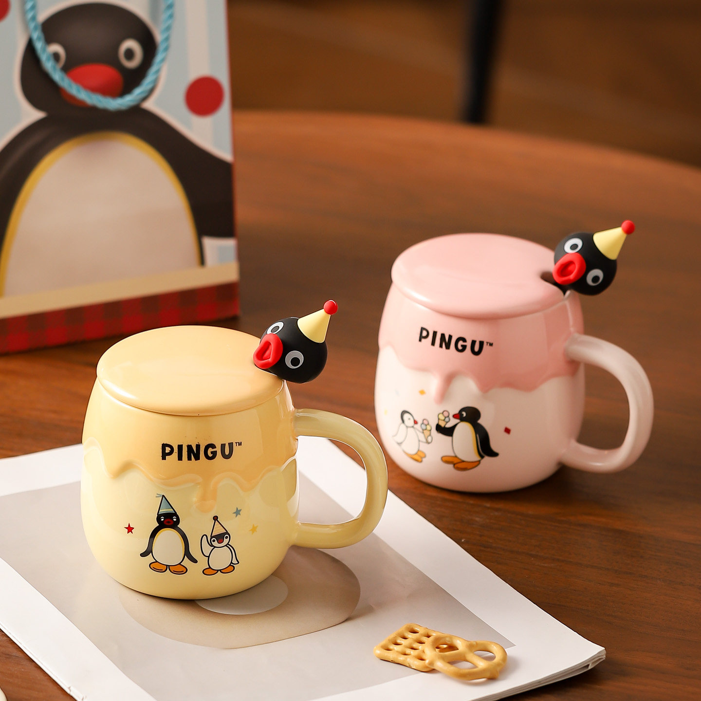 Pingu企鹅水杯卡通情侣咖啡杯子图片
