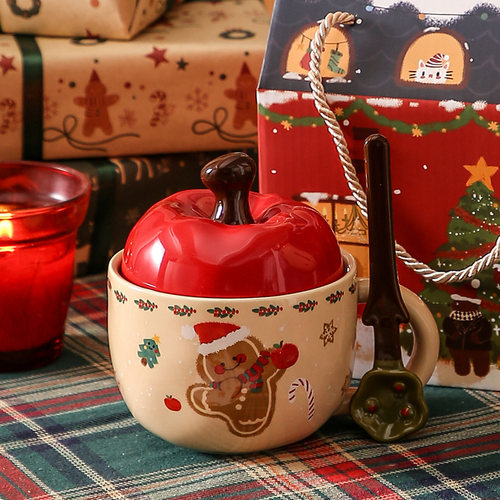 圣诞礼物苹果马克杯高颜值情侣杯