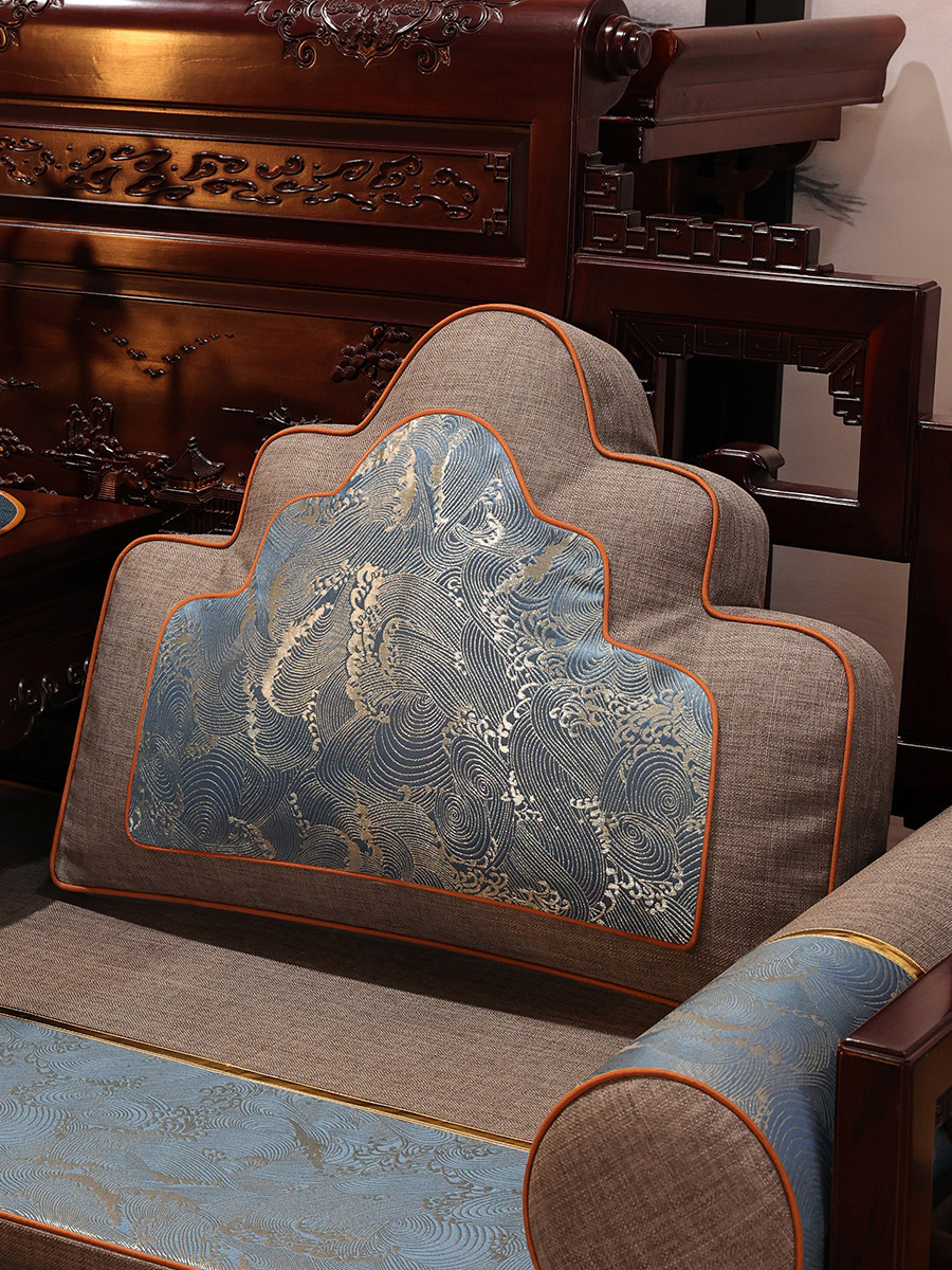 新中式靠山枕红木沙发抱枕圈椅云枕大号含芯罗汉床靠背垫靠枕靠垫