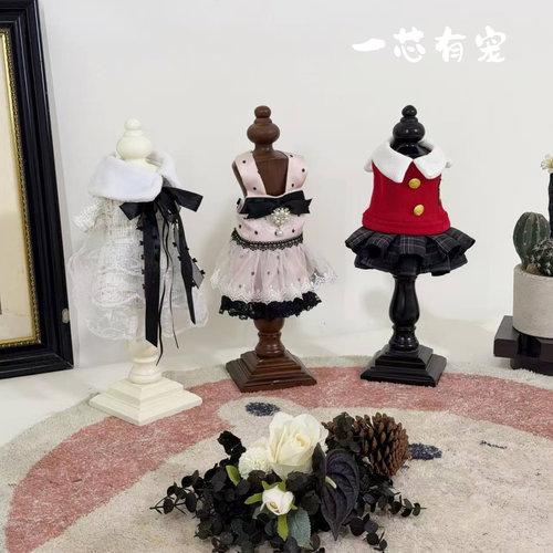 一芯有宠®服装人台丨复古宠物实木衣架展示架小人台复古油漆