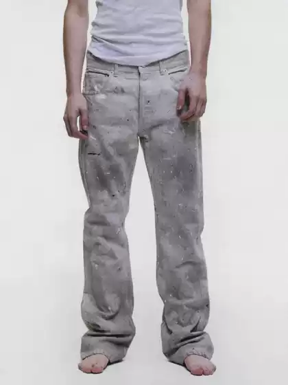 Erd Melancholic Rich Second-Generation Ss26 Five-Pocket Washed Distressed Splatter-Dyed Flared Jeans for Men and Women Trendy