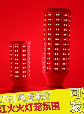 红色灯泡红光led灯e27e14小螺口灯笼财神灯佛台节能家用卧室婚房