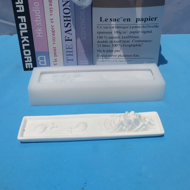 水泥香炉倒流模具自流平摆件硅胶模具创意禅意家用香火插托盘磨具