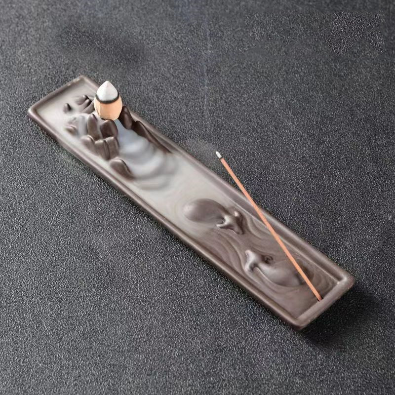 水泥香炉倒流模具自流平摆件硅胶模具创意禅意家用香火插托盘磨具