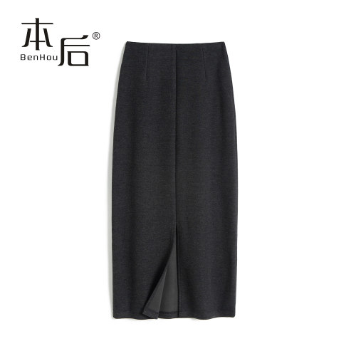 【醋酸+羊毛】9966开叉半身裙