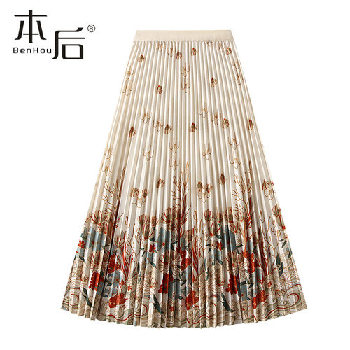 0815-定位印花百褶半身裙