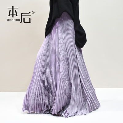 2608双重重工压褶飘逸长裙