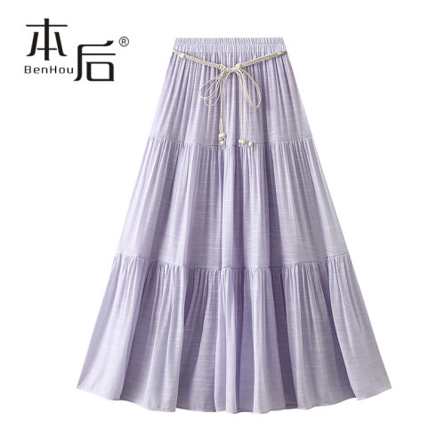 【清仓】9935-棉麻大摆蛋糕裙