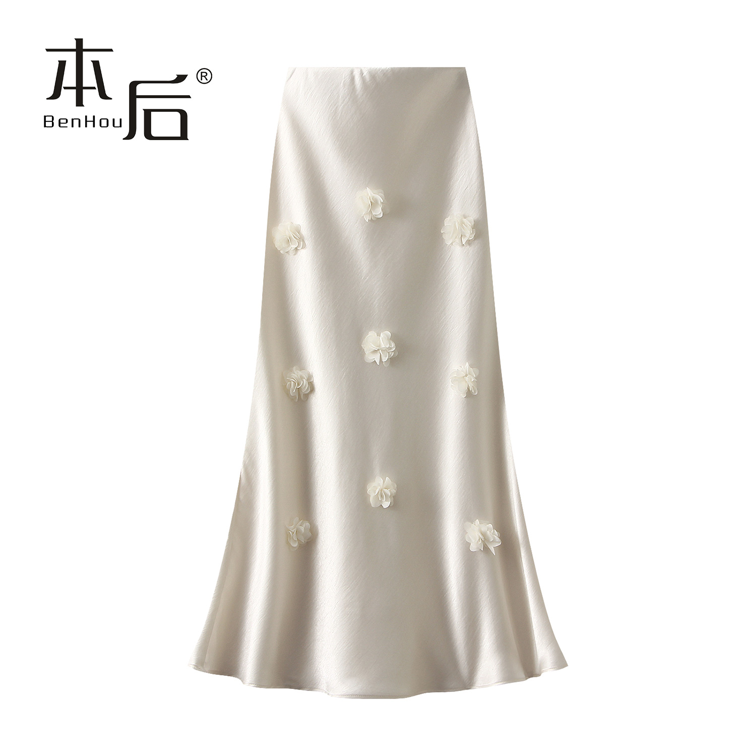 BenHou/本后花朵鱼尾半身裙