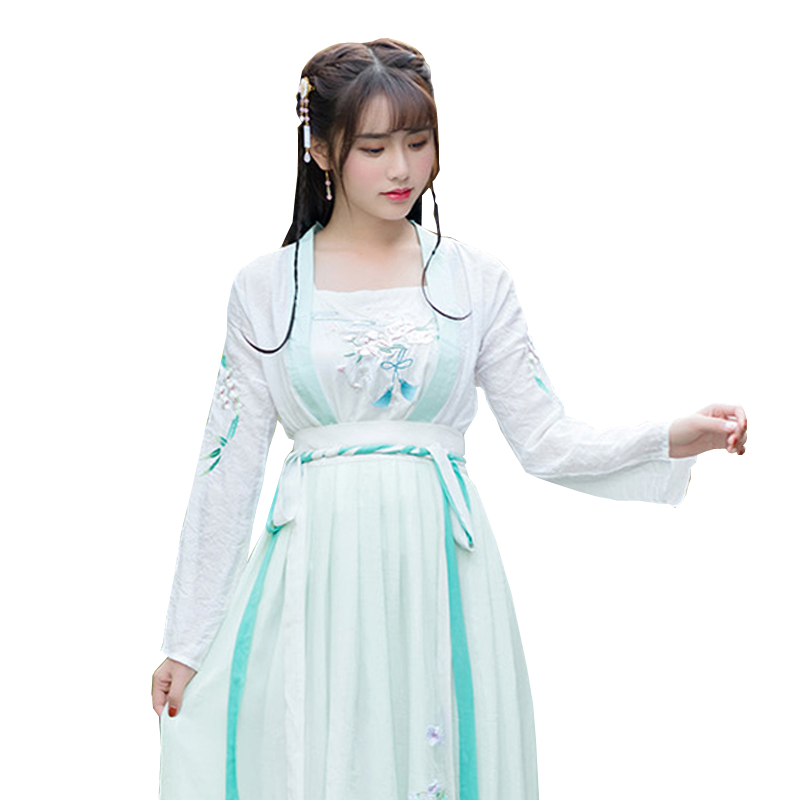 新款传统古风对襟齐腰春装汉服