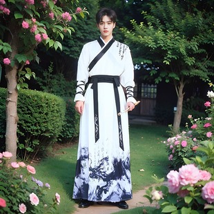 可以上班穿的马面裙男款2024新款平时可穿上衣交领魏晋汉服男套装