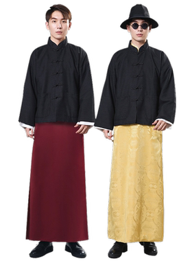 民国唐装男款马褂地主老爷演出服