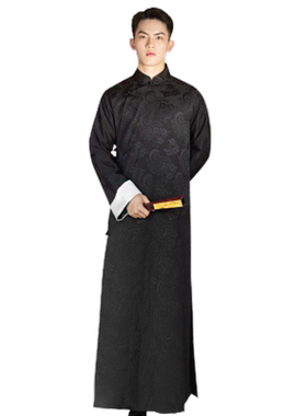 黑色唐装男款中式马褂相声服戏服
