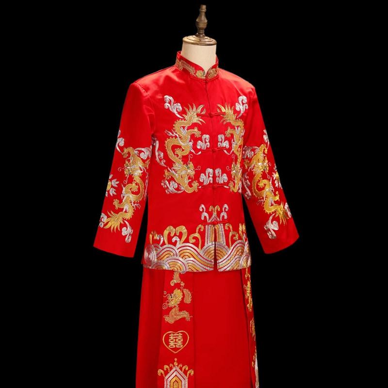 新中式秀禾服婚服唐装男款新郎服图片