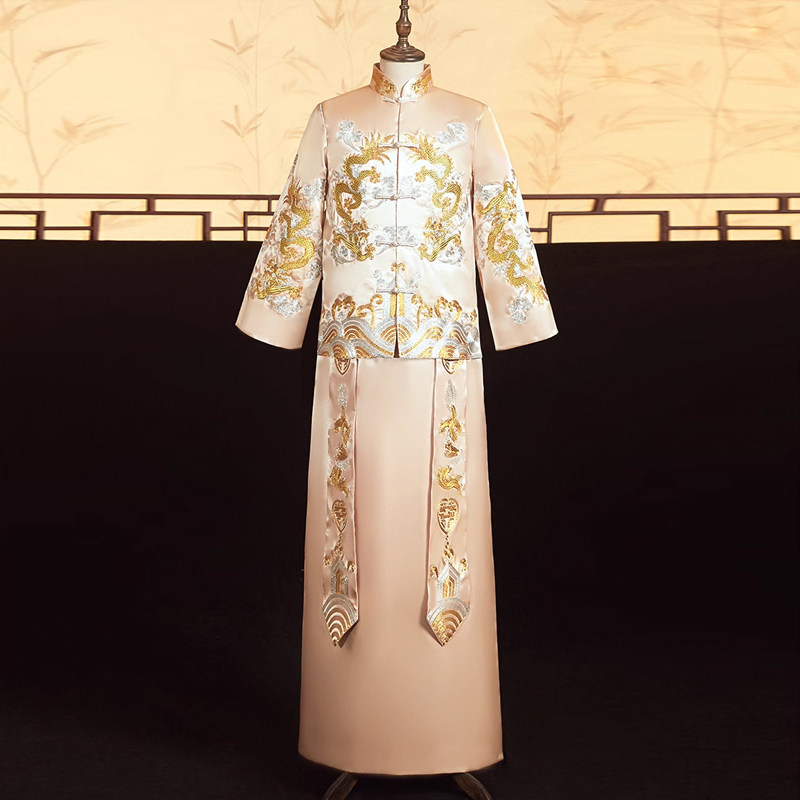 男士秀禾服婚服新郎服唐装接亲服图片