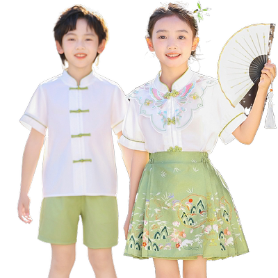 国风演出服儿童青春活力班服套装