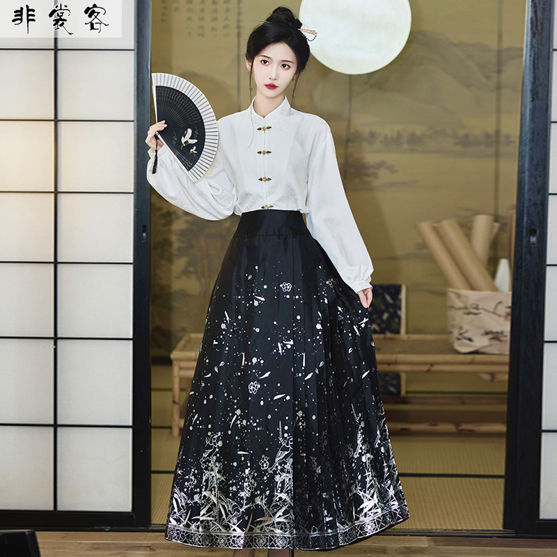 2023年秋季新款新中式国风女装宋制改良曹县汉服成人马面裙两件套
