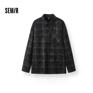 商场同款 新款 森马长袖 男复古牛仔外套2025秋季 夹克 衬衫 森柔牛仔