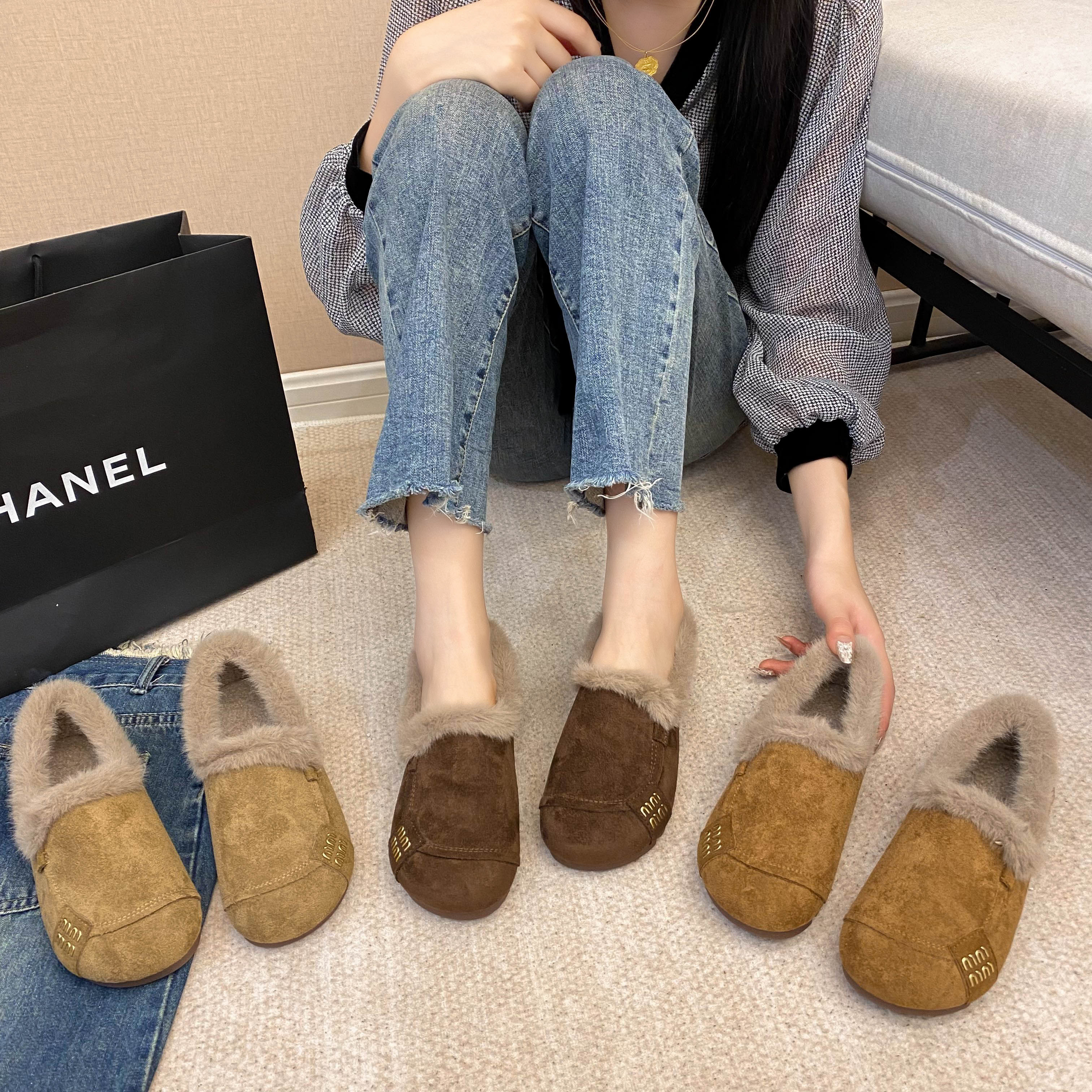 2025新款真皮厚底雪地靴