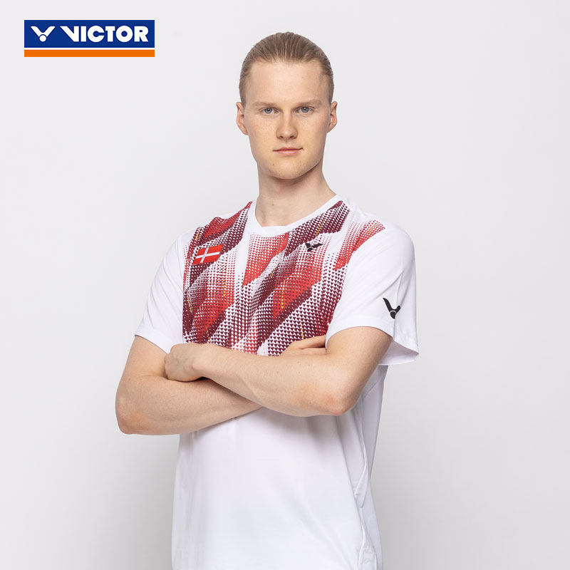 victor威克多2023丹麦国家队大赛服30000/31000胜利羽毛球服短袖