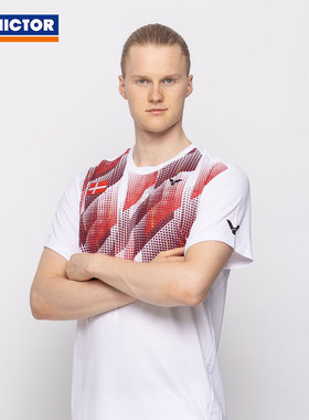 VICTOR威克多2023丹麦国家队大赛服30000/31000胜利羽毛球服短袖