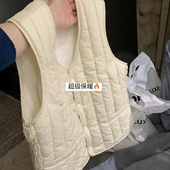 2204 三明治保暖马甲女2025秋冬新款 加绒加厚无袖 METWO 背心开衫