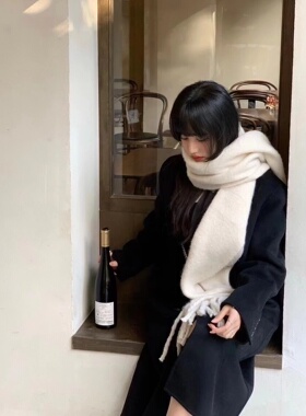 气质马海毛纯色大围巾披肩女冬季
