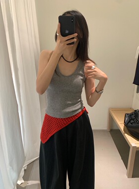 LOVELY2026春夏爆款美背基础百搭U领小众背心洋气遮肉休闲吊带女