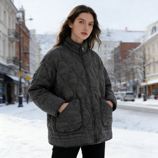 棉服夹克外套 都市休闲女式 2026新款 跨境秋冬欧美复古女装