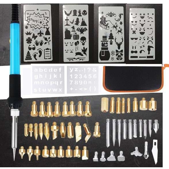 62件套雕刻烙铁套装调温雕刻工具电烙铁雕刻工具 烙画套装工具