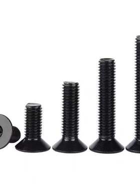 黑色304不锈钢美制沉头内六角螺丝1/4 5/16镀黑锌平头内六角螺钉