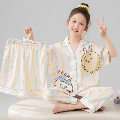 儿童睡衣冰丝夏季吉伊卡哇家居服