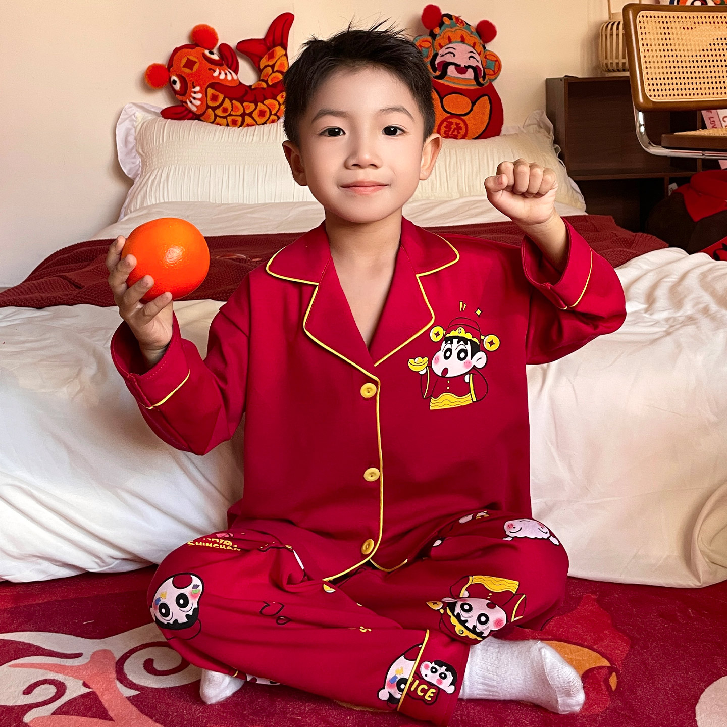 儿童睡衣蜡笔小新纯棉本命家居服