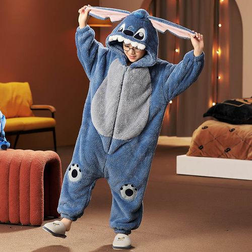 儿童连体睡衣男童秋冬法兰绒男孩