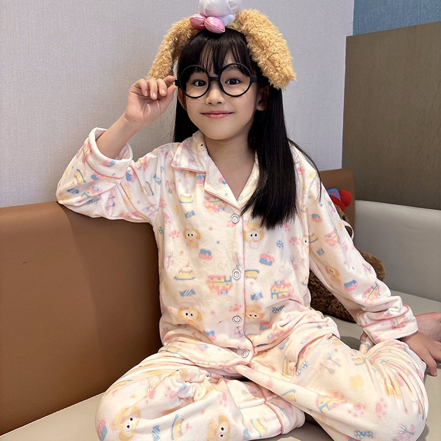 女童睡衣可琦安女孩冬季保暖套装