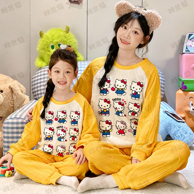 HelloKitty秋冬夹层棉母女家居服