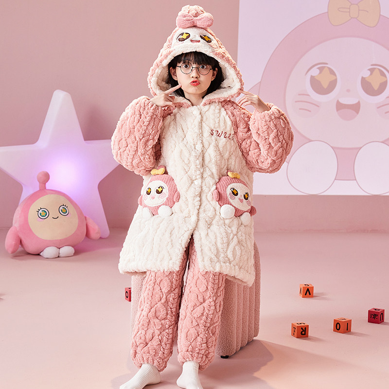 蛋仔派对女儿童睡衣冬季三层夹棉